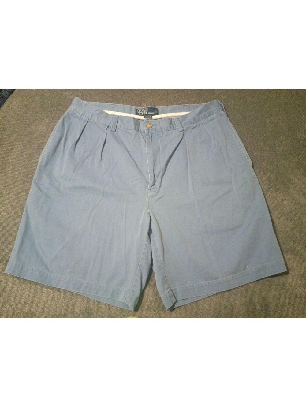 Vintage 90's Polo by Ralph Lauren Tyler Short Light Blue Cotton Shorts Size 36 - Picture 1 of 7